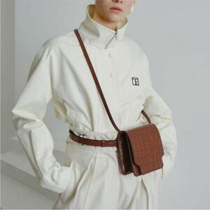 Marge Sherwood convertible crossbody belt bag croc embossed leather bag